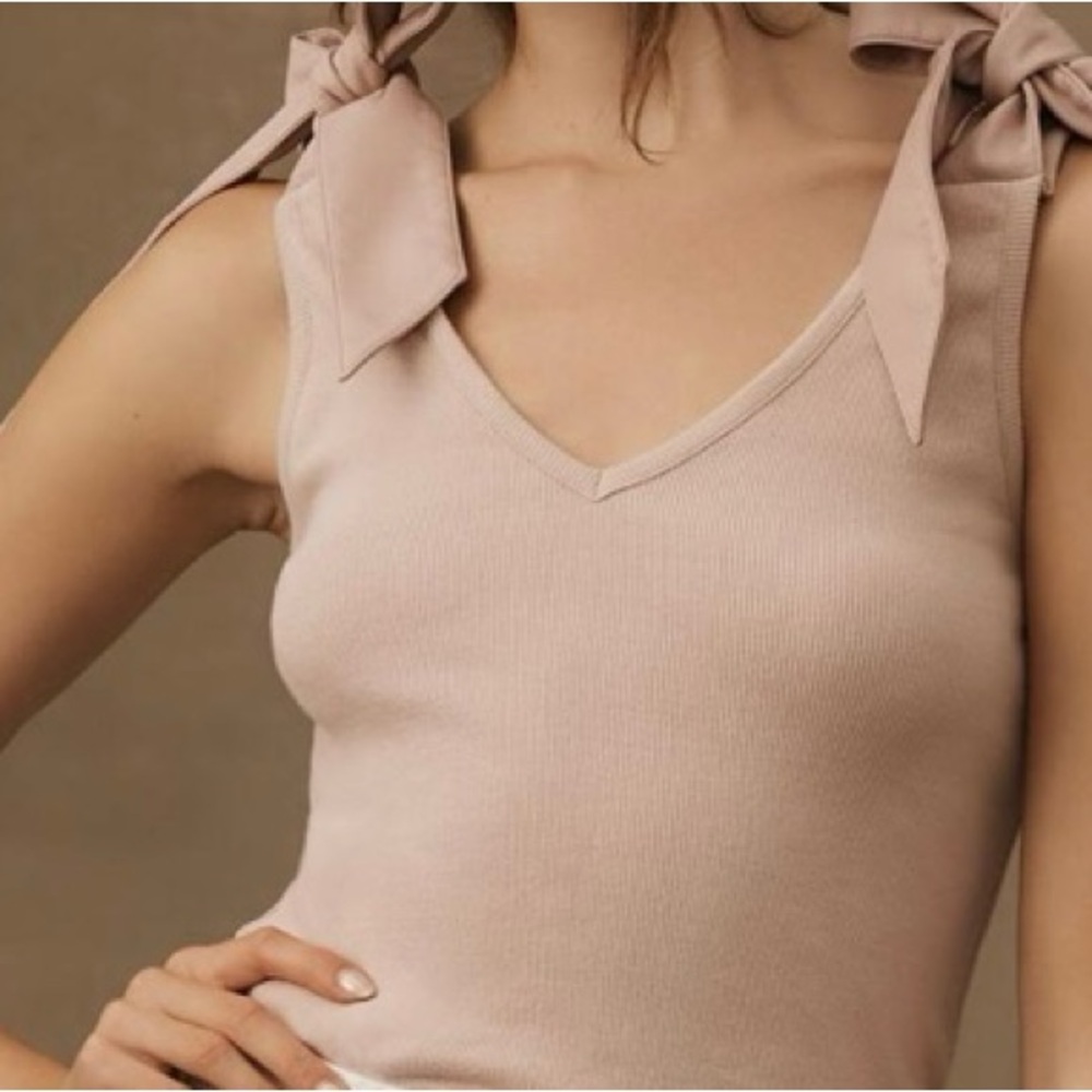 Maeve Faux Leather Bow-Strap Tank size small